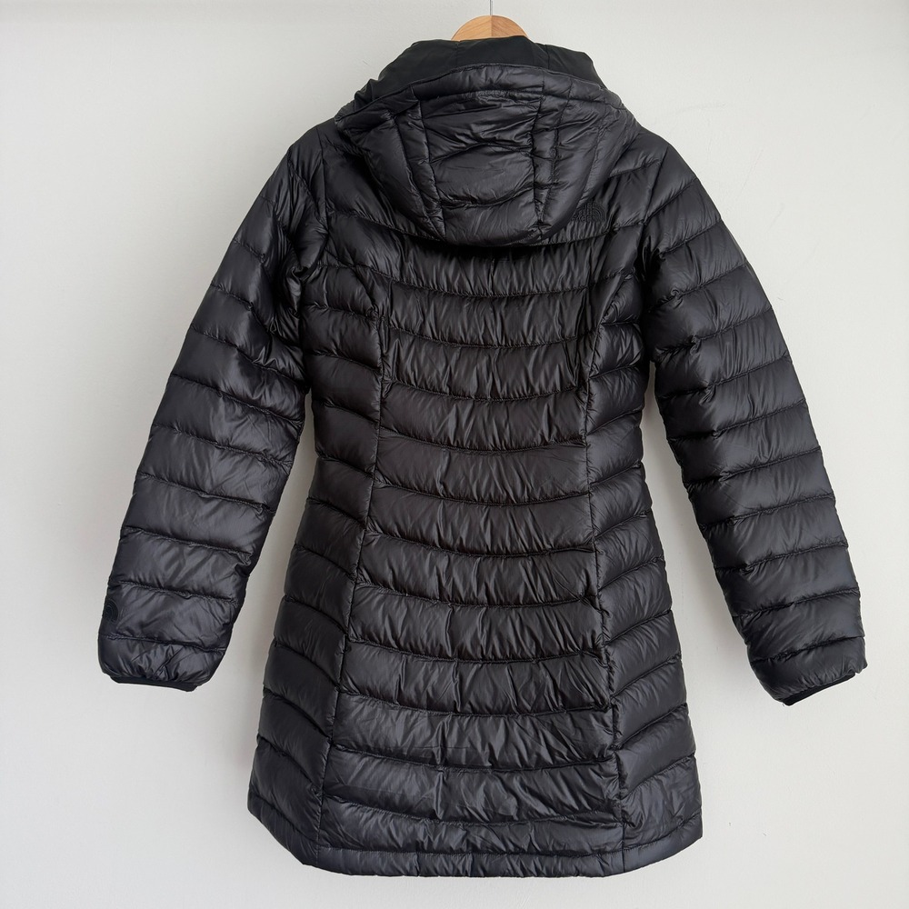The North Face Puffer Jacket Small Womens Black Hooded Down Parka Jenae - Picture 4 of 12